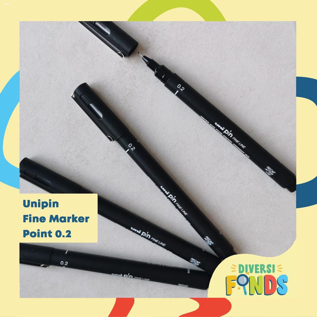 Uni Pin Fine Line , Water and Fade Proof Pen pigment Ink Black 