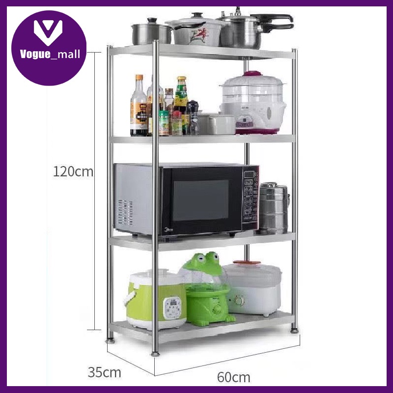4-Tier Kitchen Organizer Storage Rack Stainless Steel Kitchen Rack ...