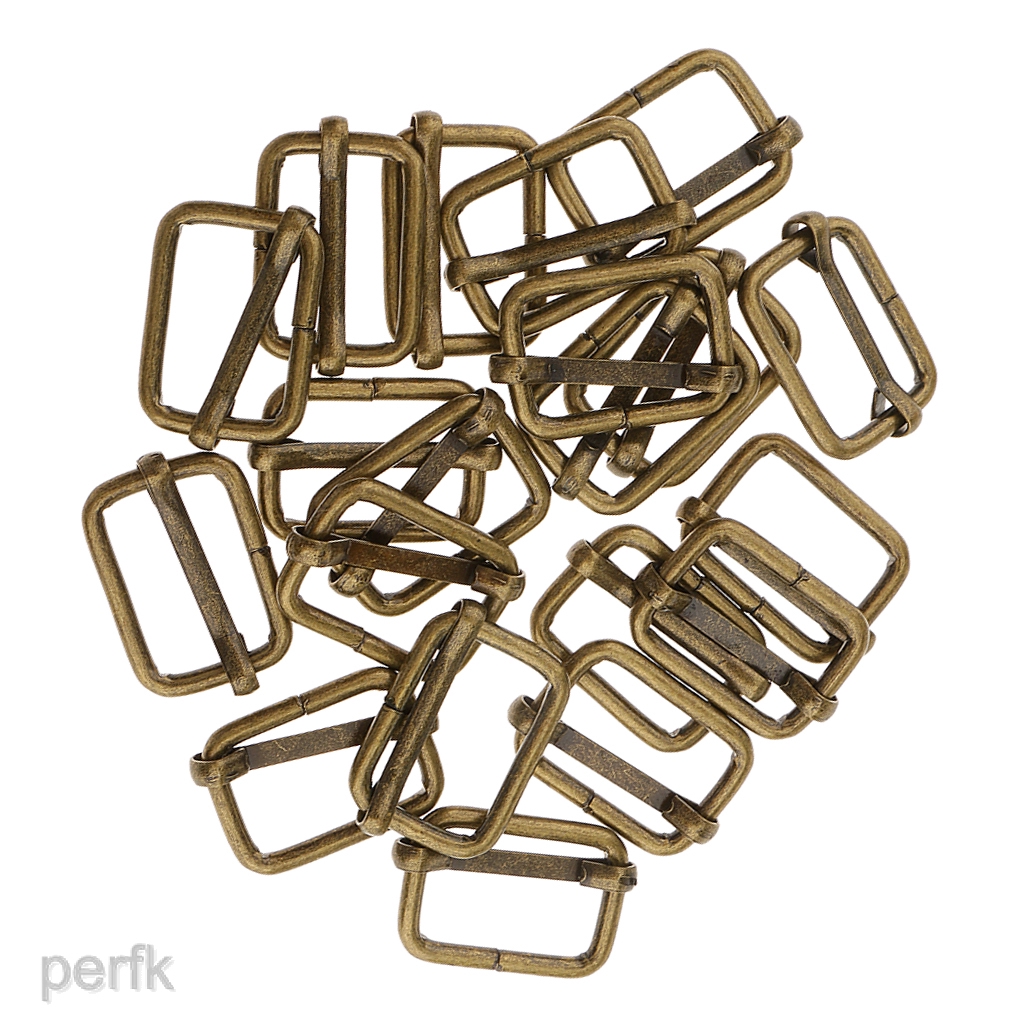 20 Metal Slider Buttons Webbing Strap Adjustable Buckle Fasteners Used ...