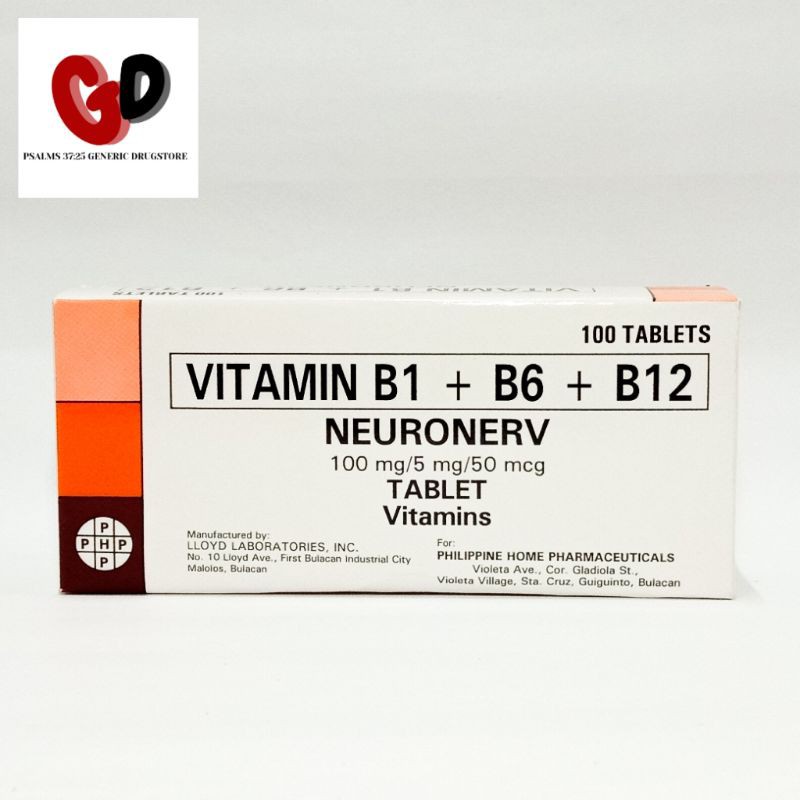 NEURONERV Vitamin B1, B6, B12 (Vitamin B complex) Shopee Philippines