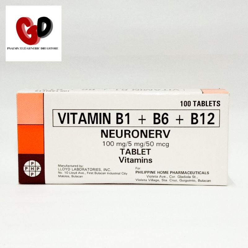 NEURONERV Vitamin B1, B6, B12 (Vitamin B Complex) | Shopee Philippines