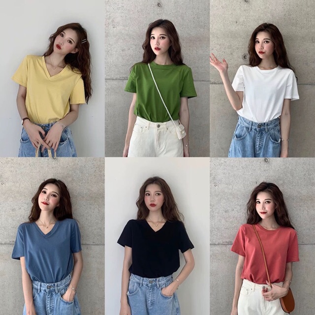 Plain Vneck tshirt Ladies COD | Shopee Philippines