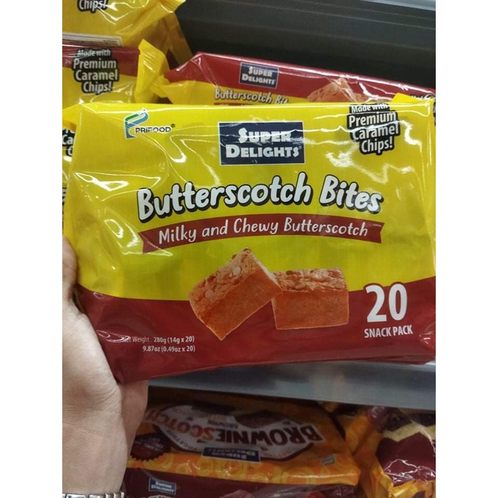 BUTTERSCOTCH BITES super delight , milky and chewy butterscoth, 20