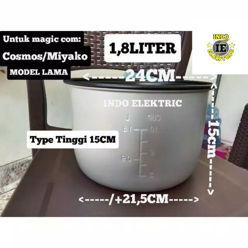 MAGIC COM RICE COOKER PAN 1,8 LITER 15CM HIGH | Shopee Philippines