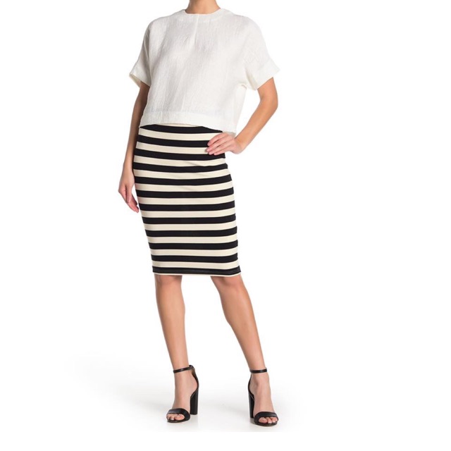 Stripe Bandage skirt midi bb | Shopee Philippines