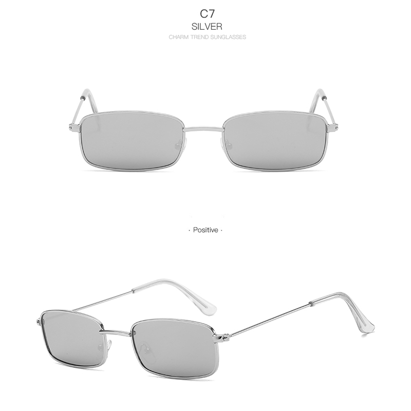 Fashion Square Women Sunglasses Metal Small Frame Clear Men Sun Glasses Vintage Chic Female 6147