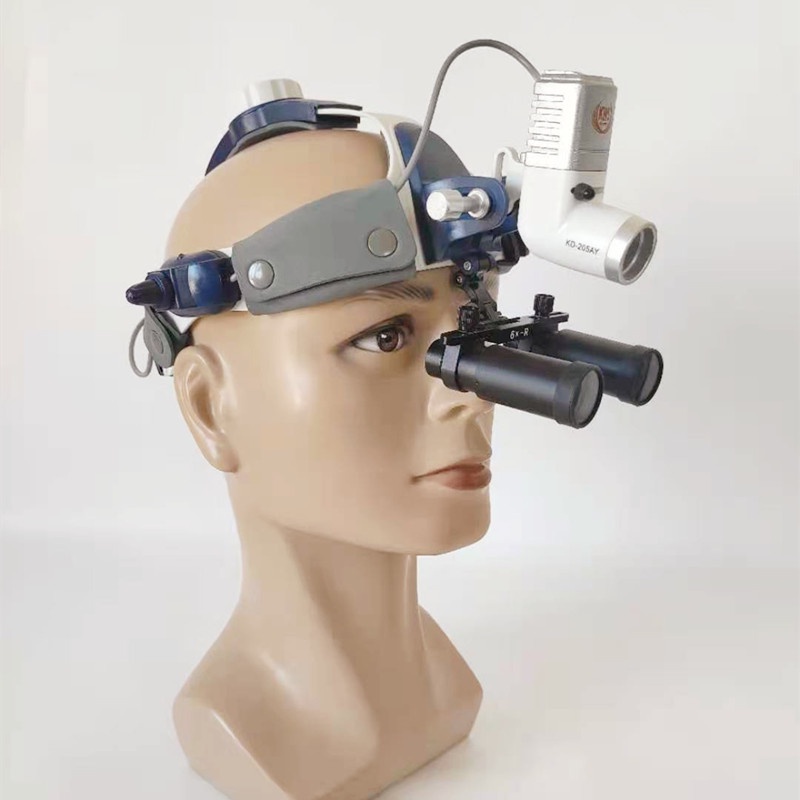 Magnifying Glass 4/5/6.0X Binocular Loupes+Medical Headlight 5W LED ...