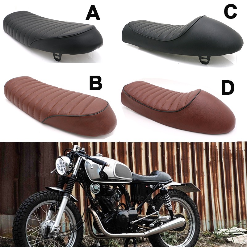 Leather cafe racer seat deals