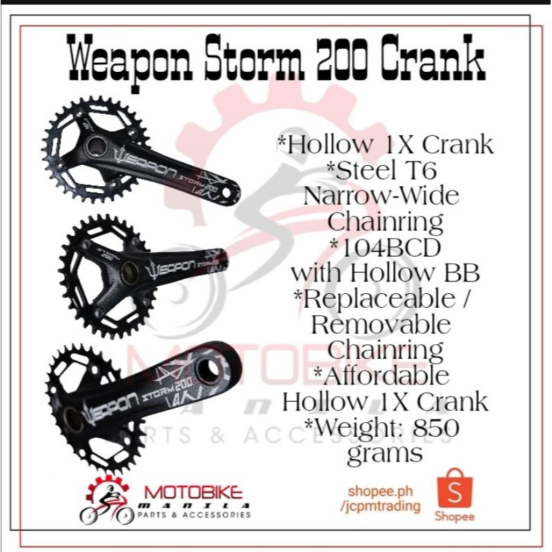 Weapon crankset best sale 1x price