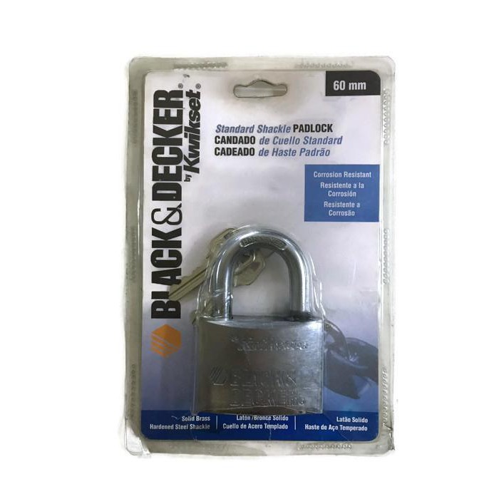 Black Decker by Kwikset Solid Brass Padlock 60mm Shopee