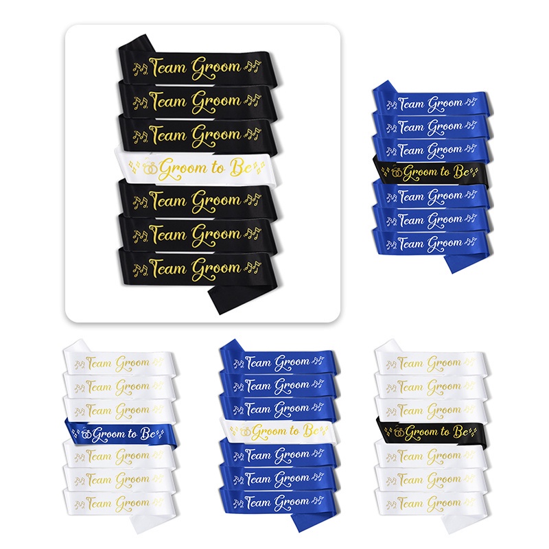 【New Design】Set of 7 PCS Groom to Be and Team Groom Sash Set Wedding Stag Night Bachelor Party
