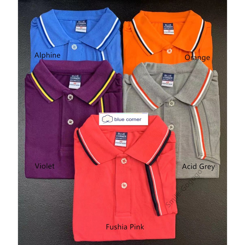 Blue Corner Mens Polo Shirt Colored With Lining Style 3 4 Shopee