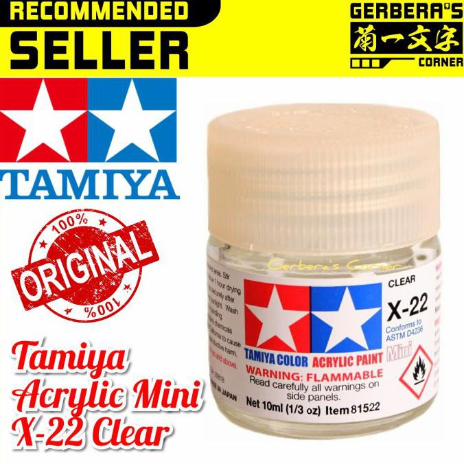 Tamiya Acrylic Mini X22 X22 Clear Paint Brush Airbrush Top Coat Gloss