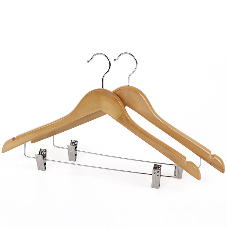 ⭐W L H⭐High-quality wooden hanger with clip, notch and swivel hook ...