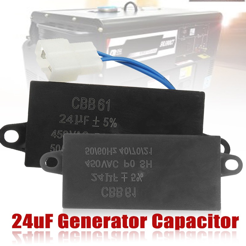 PTPTRATE New 24uF CBB61 Generator Capacitor 450VAC For Brushless Gas