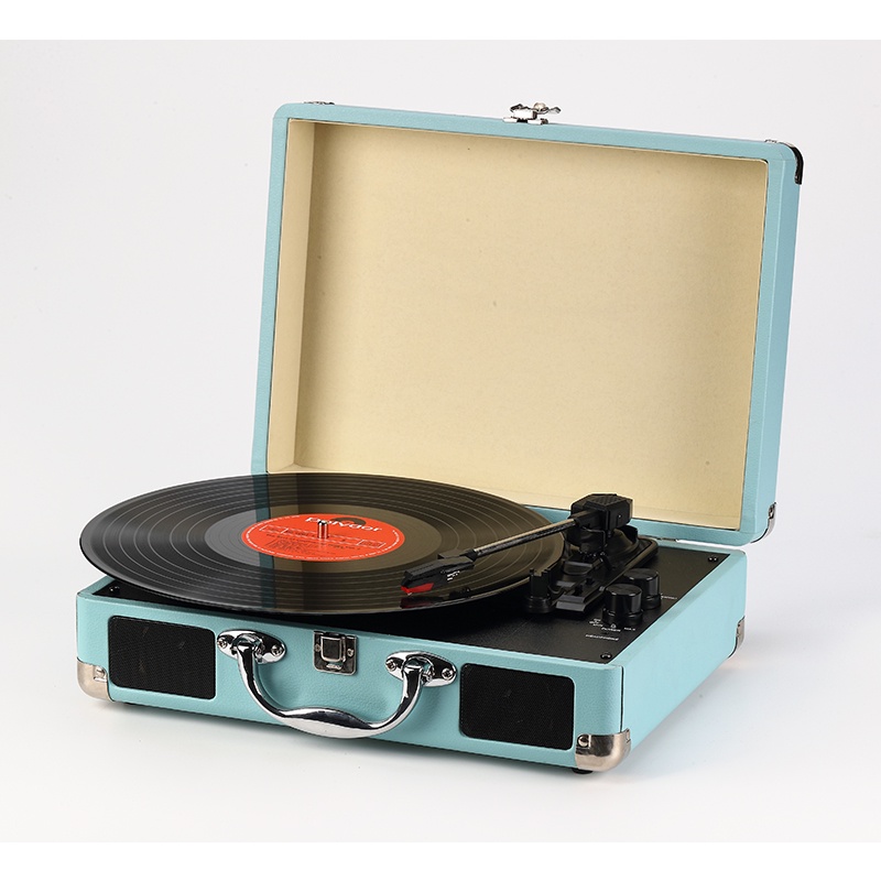 KOMW 【Ready stock】cod turntable portable suitcase phonograph vinyl