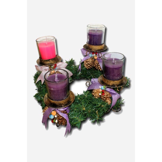 Advent Wreath with Candles in Glass (Special Made) Shopee Philippines