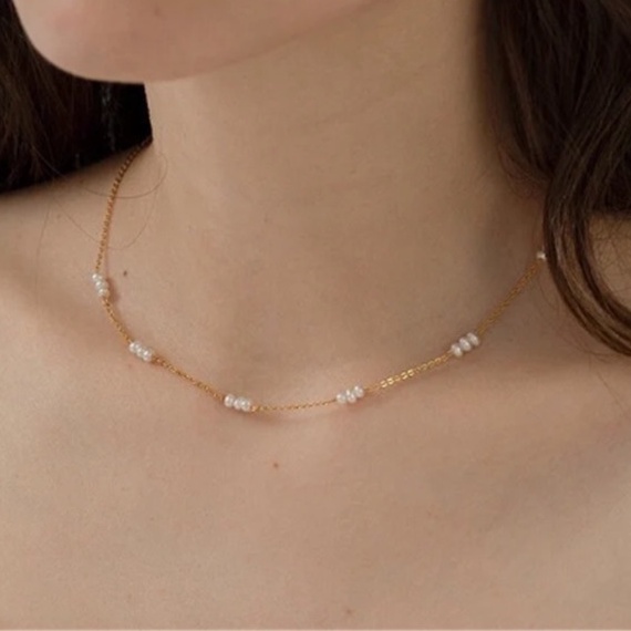 High-Quality Natural Freshwater Rice Grain Pearl Stainless Steel Chain ...