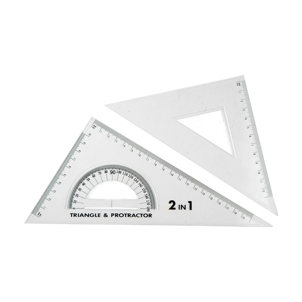Crystal 2Pcs Math Set Triangle Protractor 701T (1Set) | Shopee Philippines