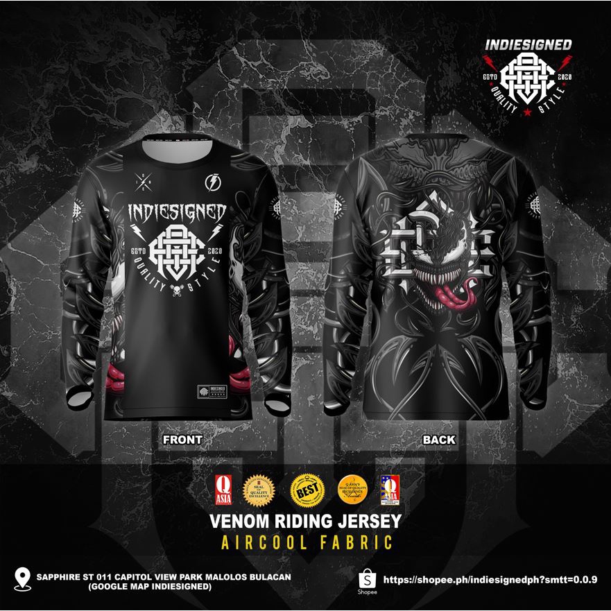 VENOM RIDING JERSEY (AIRCOOL) Motorcycle Riding Jersey Long Sleeves ...