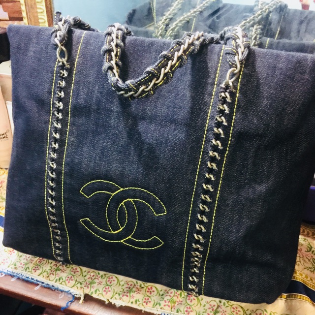 Vintage denim chanel bag hot sale