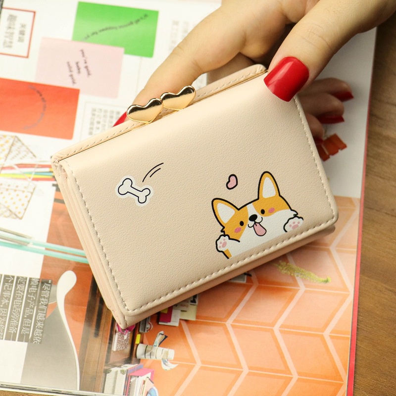 Pzuqiu Corgi Dog Women's Pu Leather Wallet Cute Card Organizer