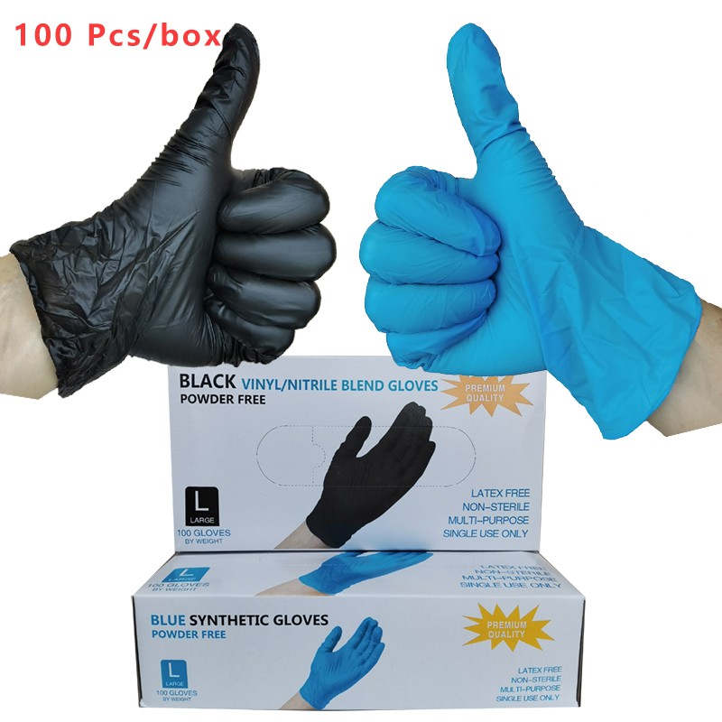 WL 100Pcs/Box Disposable Vinyl Nitrile Blend Gloves Powder Free Latex