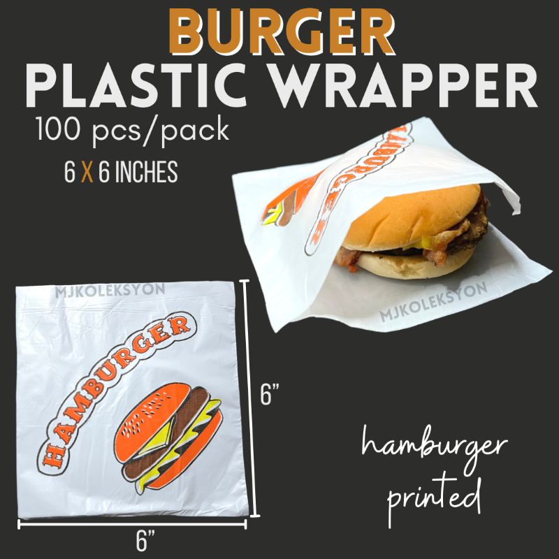 100pcs Burger Plastic Wrapper and Hotdog Wrapper NEW DESIGN | Shopee ...