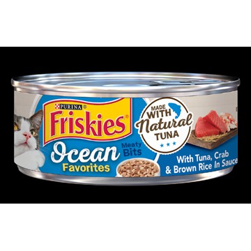 FRISKIES NATURAL WET CAT FOOD OCEAN FAVORITES MEATY BITS WITH