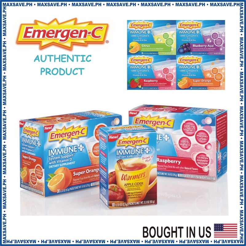 Vitamins EmergenC Immune+ Vitamin C 1000mg Powder, Plus Vitamin D And