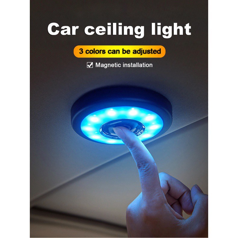LED Car Roof Ceiling Lamp Wireless Magnetic Rechargeable Car Reading ...