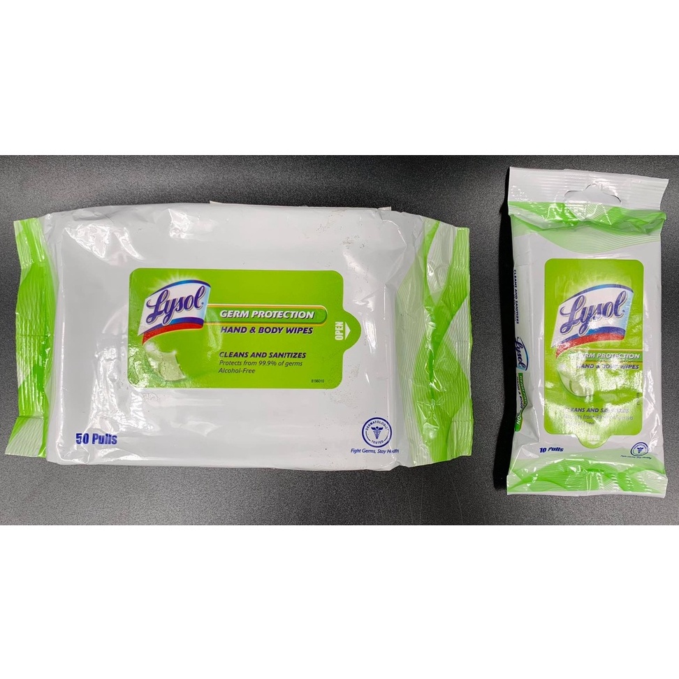 Lysol Hand & Body Wipes 50 pulls/10 pulls | Shopee Philippines