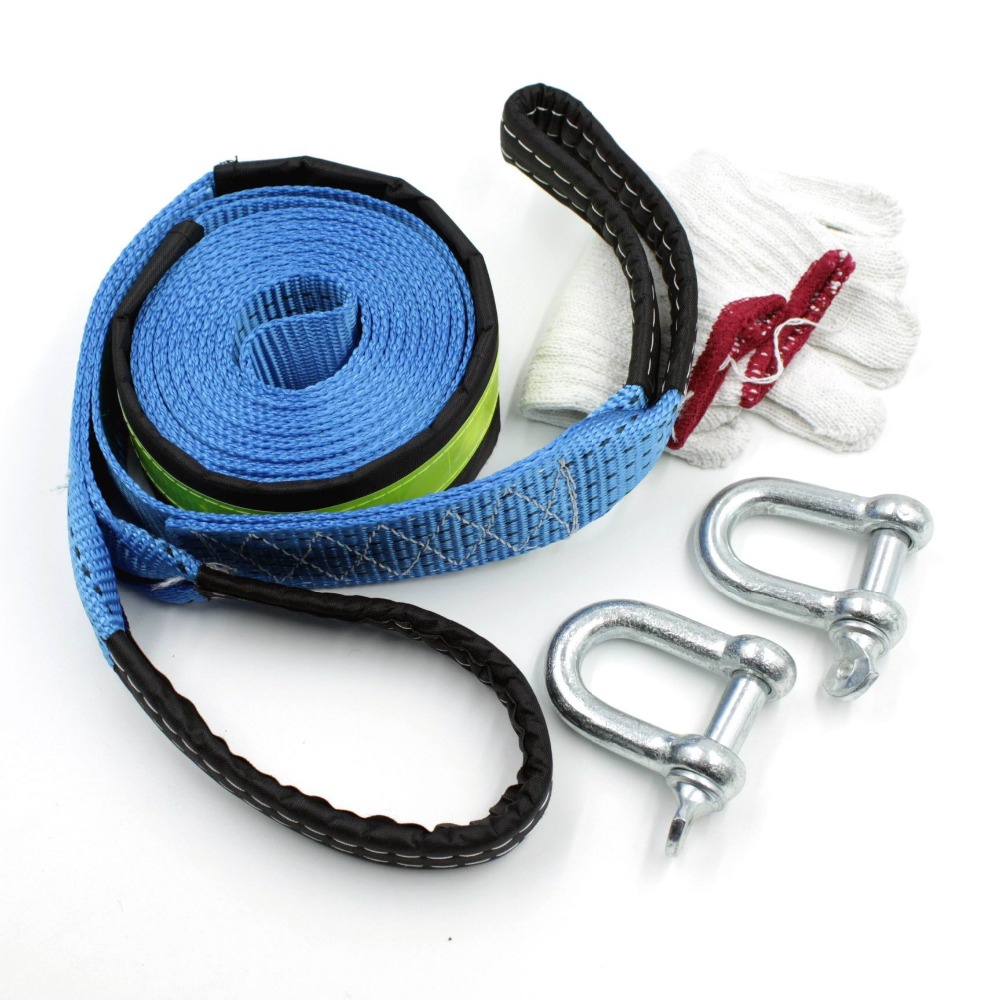 Emergency 5M 8T Car Towing Rope Strap Tow Cable With Hooks Heavy
