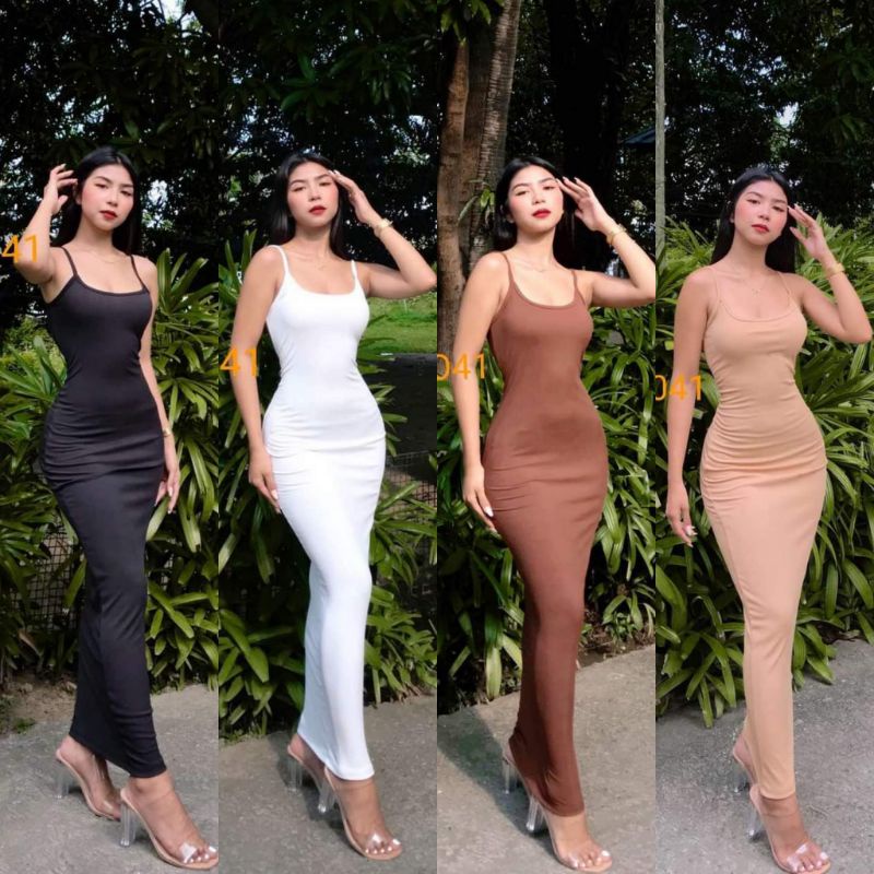 Long fitted dress on sale