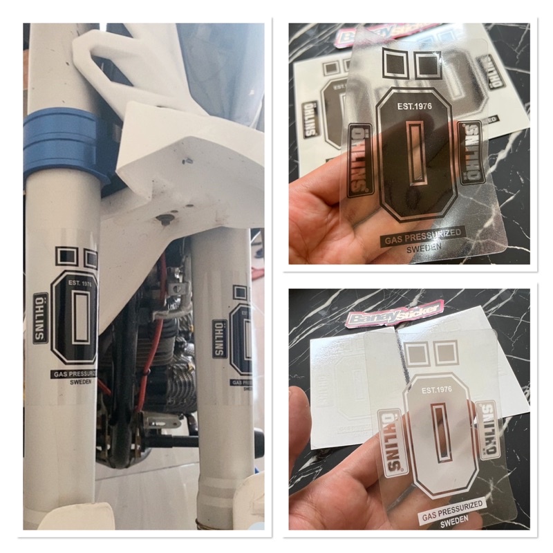 OHLINS FRONT SHOCK STICKER PRESSED TRANSPARENT | Shopee Philippines