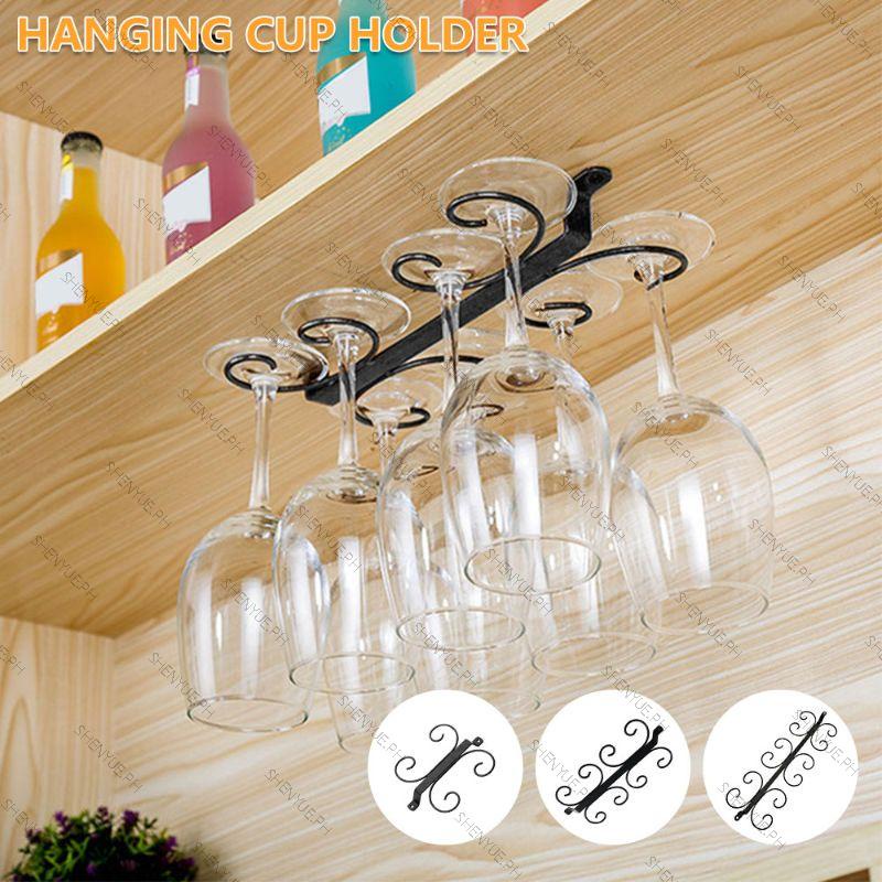 Wine Glass Rack Wall-mounted Steel Goblet Drying Storage Rack Can Hold ...
