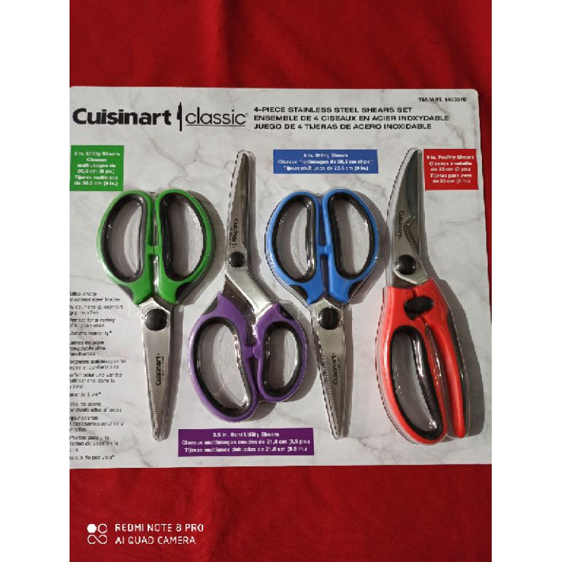 Cuisinart, Kitchen, Cuisinart 4piece Stainless Steel Shears Set  Ultrasharp Blades