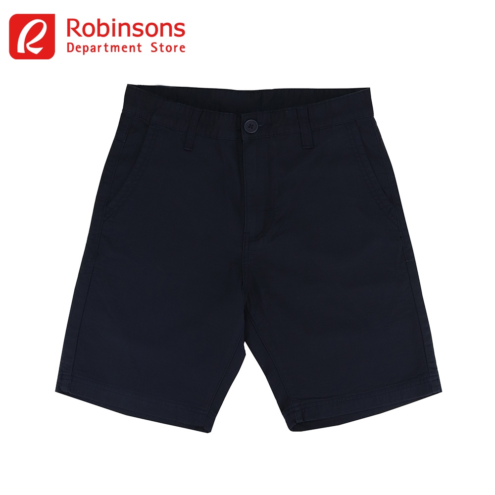 Bottoms Up Mens Slim Shorts With Patch Back Pocket Navy Blue Shopee