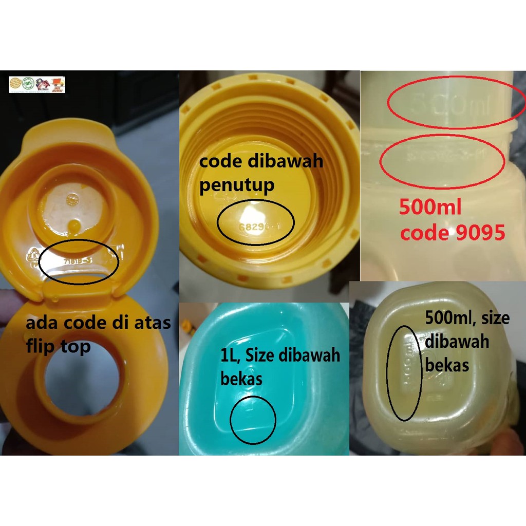 Tupperware Spare Part bottle cap(500ML/310ML/750ml/1L/2L Flip Top Cap ...