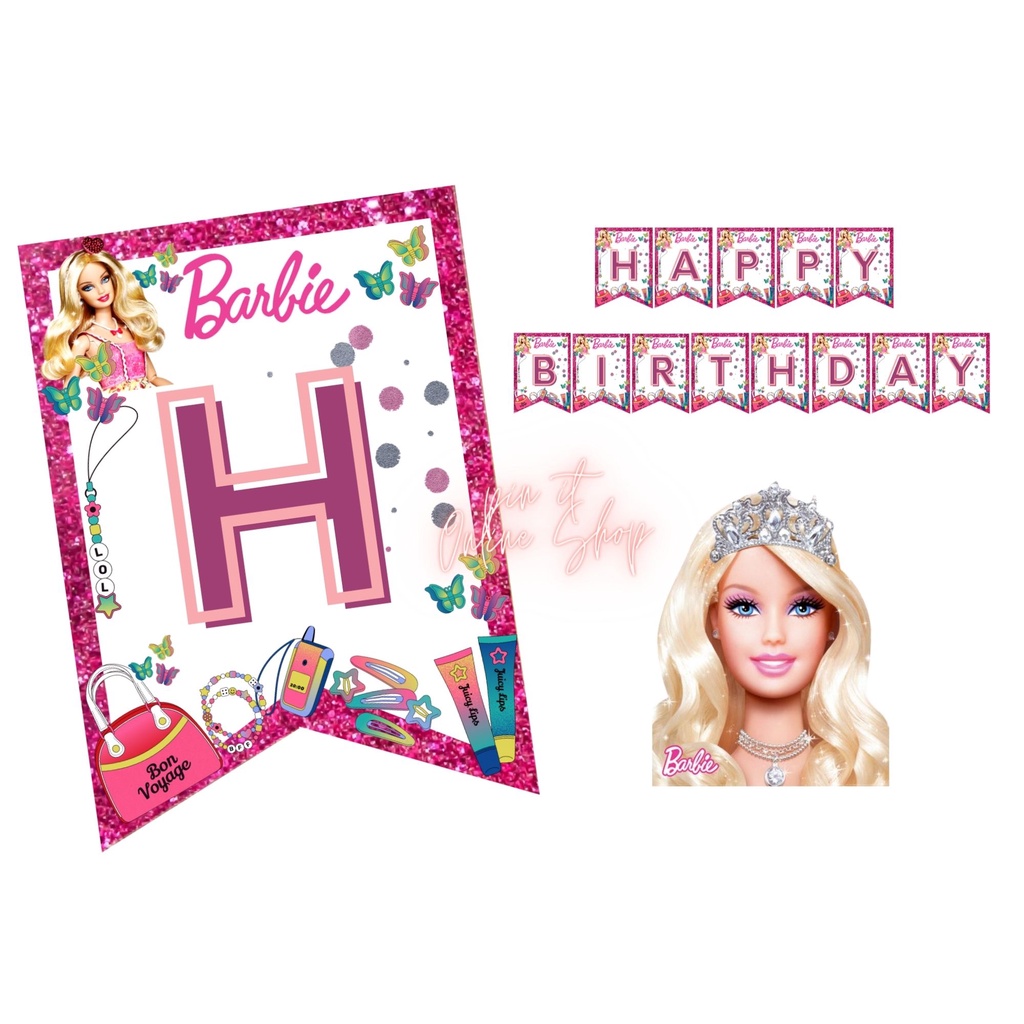 Barbie Happy Birthday Party Banner Decorations Giveaways | Shopee ...