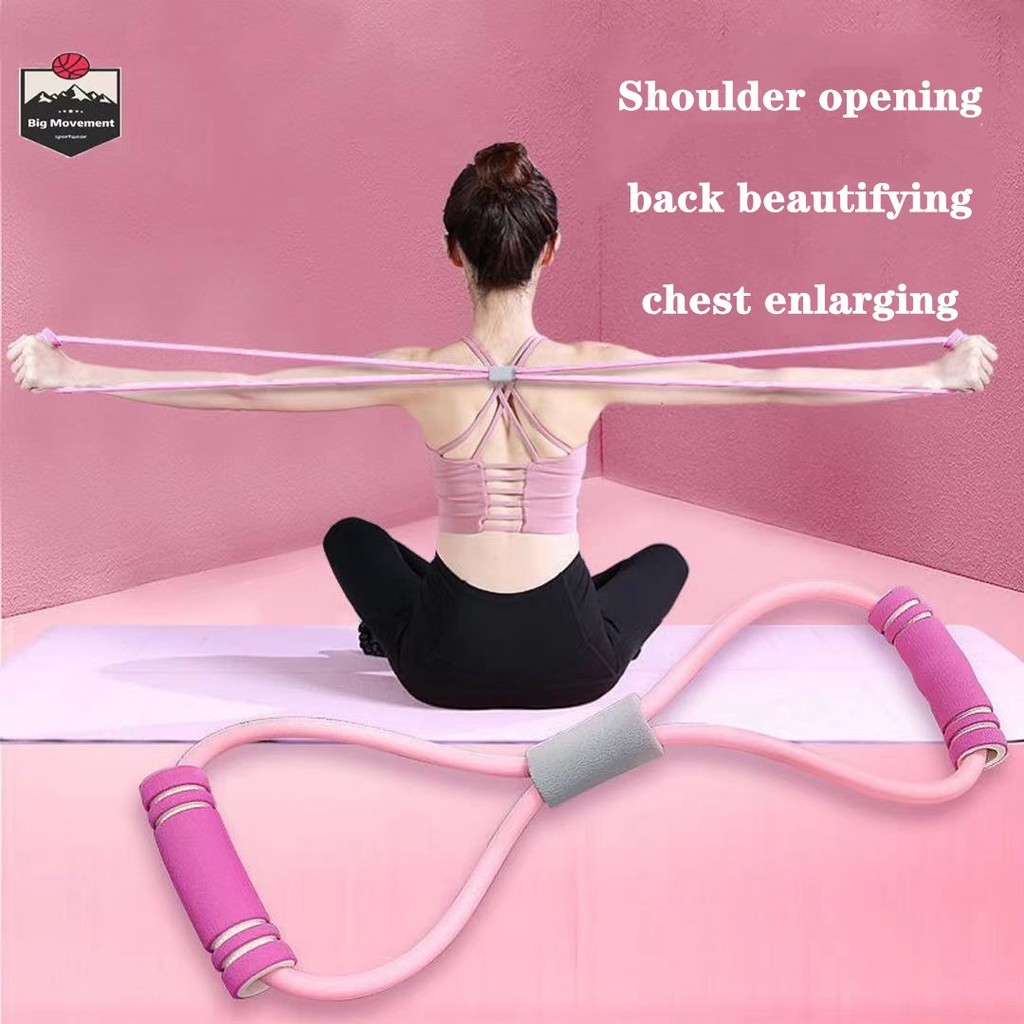 8 Type yoga elastic stretch band rope gym fitness sport rubber