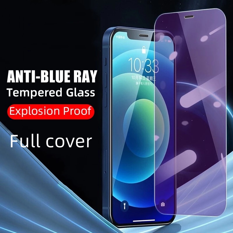 AntiBluelight Tempered Glass for iPhone 11 12 13 Pro MAX X XS MAX XR 6