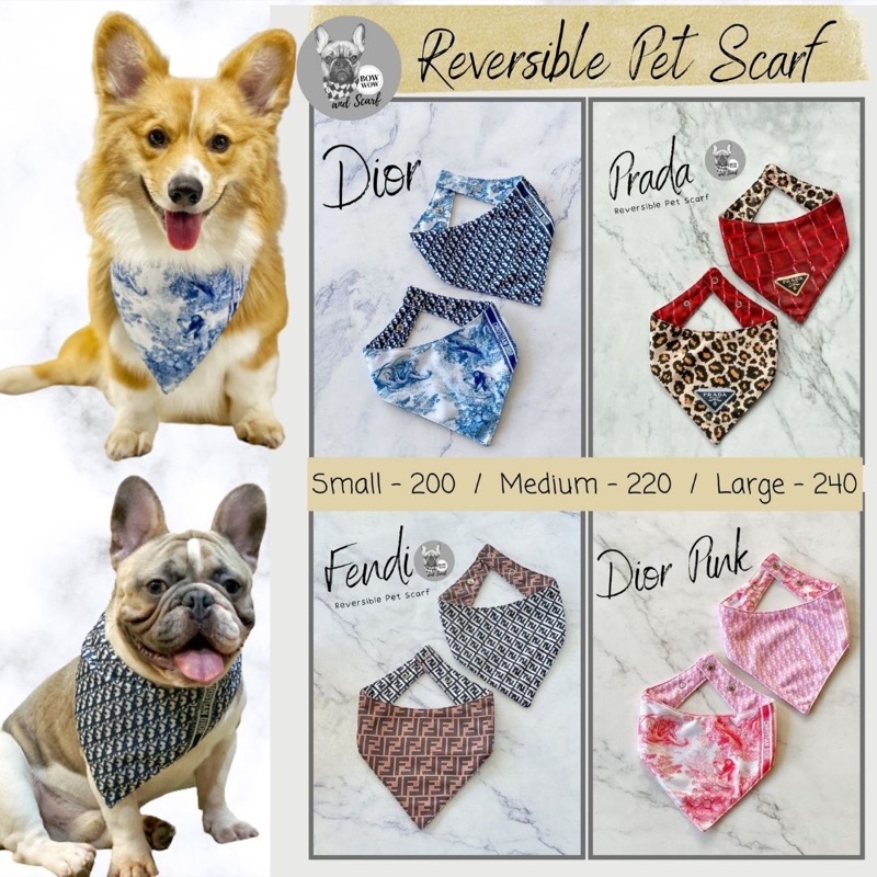 Pet Scarf - Designer Print (2 in 1 Reversible) for Dogs & Cats | Shopee  Philippines