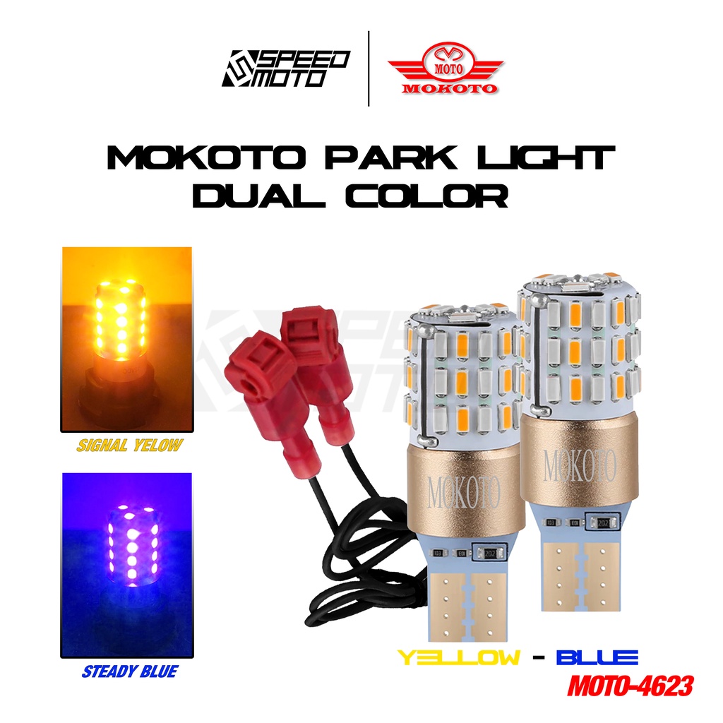 MOKOTO Park Light Dual Color / T10 Dual Contact Signal Light/ Moto-4623 Park  Light White with Yellow