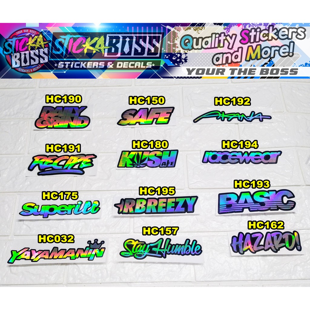 【003】HOLOGRAPHIC CUTOUT VINYL STICKER DECALS【 HOLOGRAM / MACHINE CUTOUT