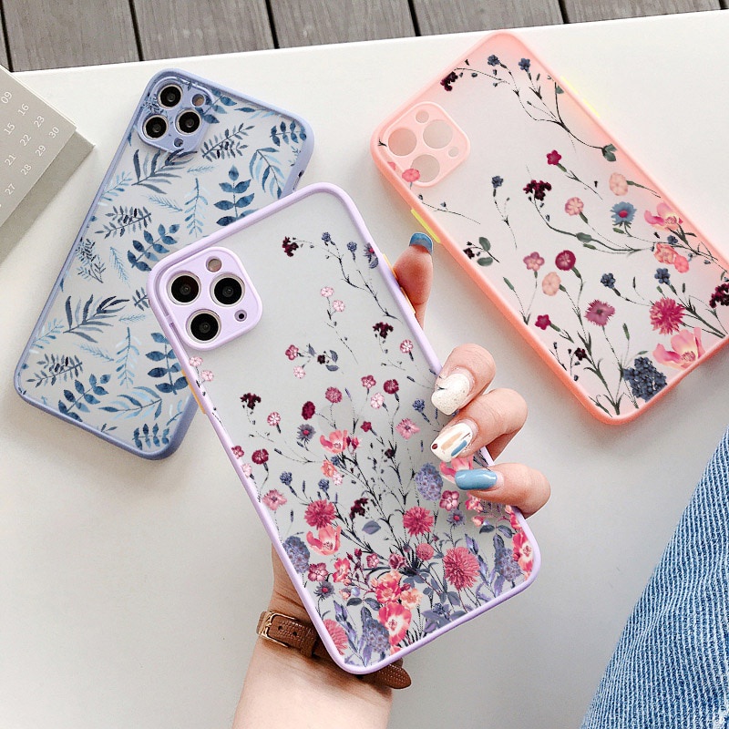 Hand Painted Phone Case for iPhone X Xs Max Colorful Flower Cover Hard  Shockproof Case for iPhone 6s 7 8 Plus SE 2 12 11 Pro MAX Mini 