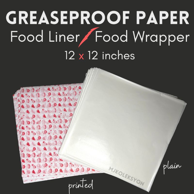 100pcs Food Liner Wrapper Grease proof paper 12x12inches for pizza ...