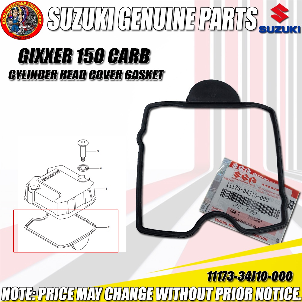 GIXXER 150 CARB CYLINDER HEAD GASKET COVER (SGP) (GENUINE 1117334J00