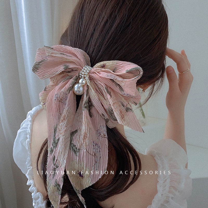 Long Big Korea Bowknot Hairclips Hairpin for Women Girls Hair Accessory ...