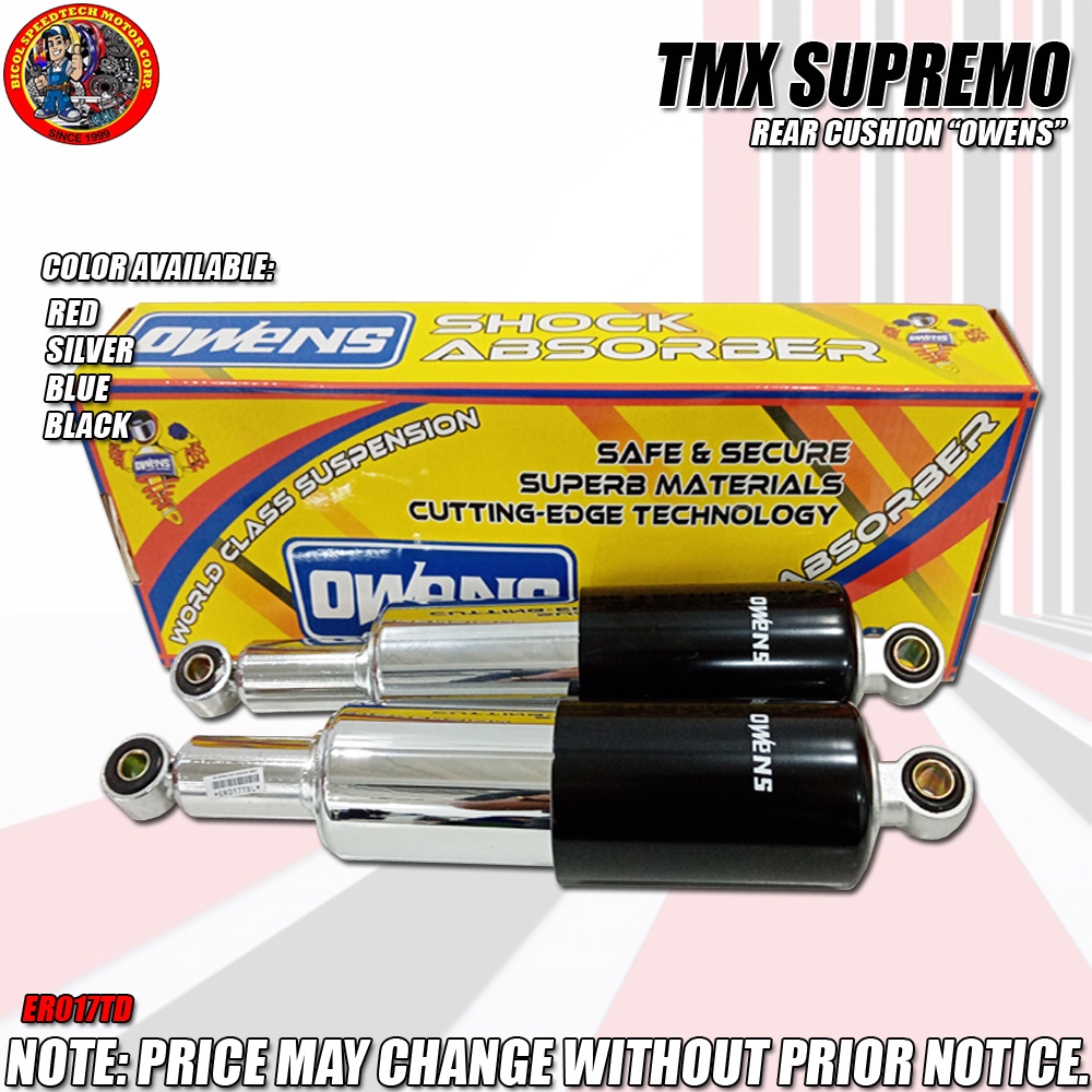 SHOCK ABSORBER MEHOL XL125 400MM BLACK BLUE RED YELLOW SILVER